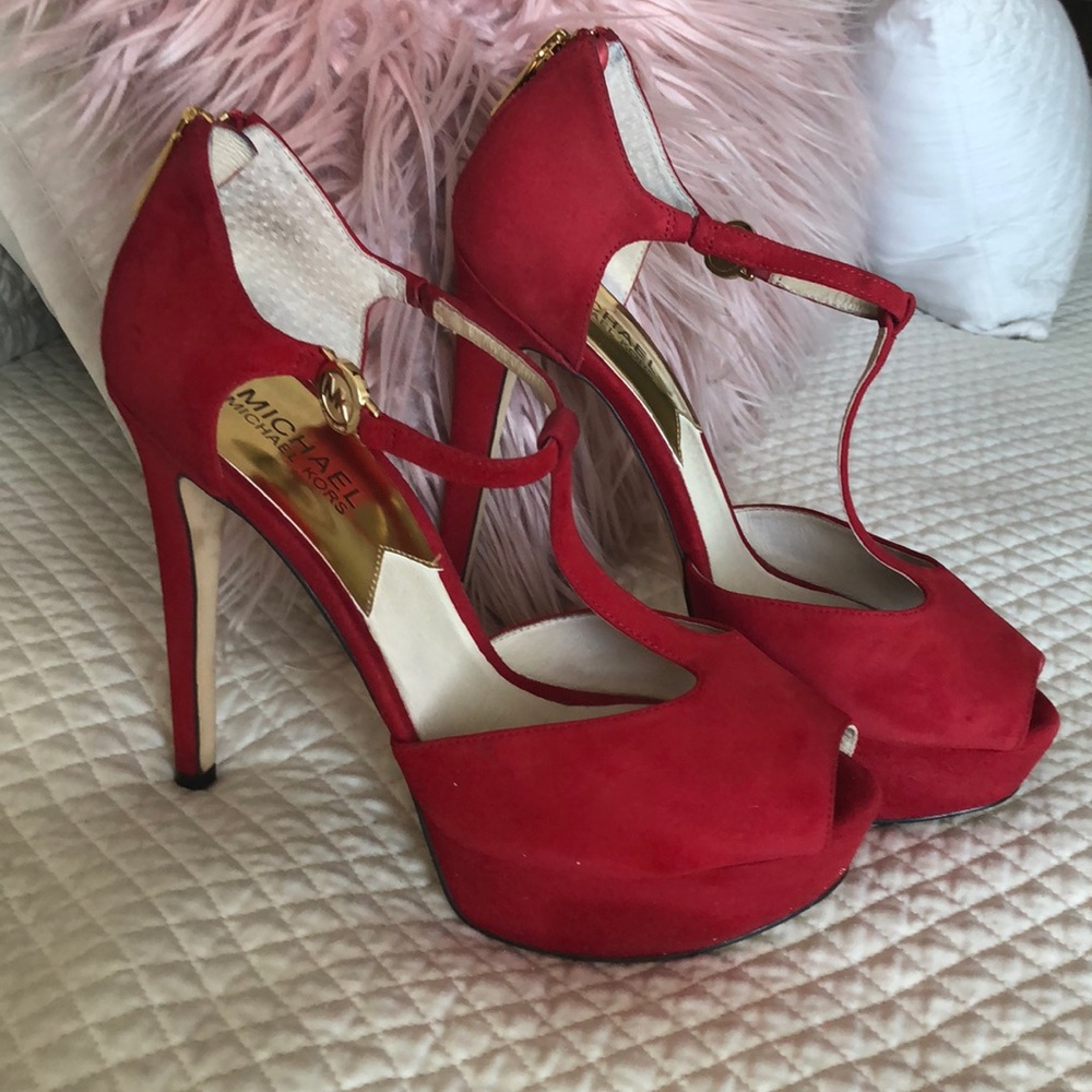 Michael Kors Red Suede Heels